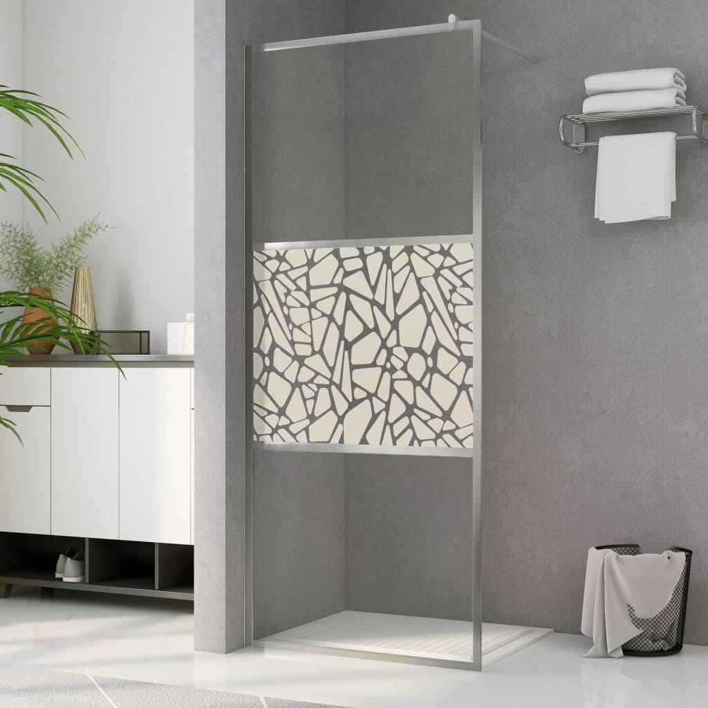 vidaXL Divisória de chuveiro 80x195 cm vidro transparente ESG